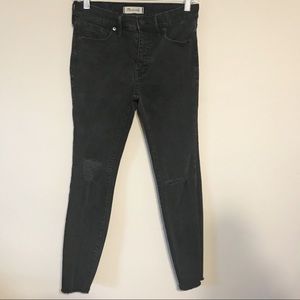 Madewell Black 9” Raw Hem Ankle Jeans Size 27 S